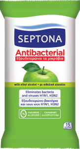 15 pcs Antibacterial Moisturising Refreshing Wet Wipes Green Apple